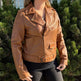 Damen-Lammleder-Bikerjacke mit GürtelEX-STOCK Canada 