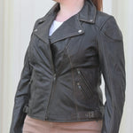 Women's Biker Look Rub-Off Leather Jacket EX-STOCK Canada 