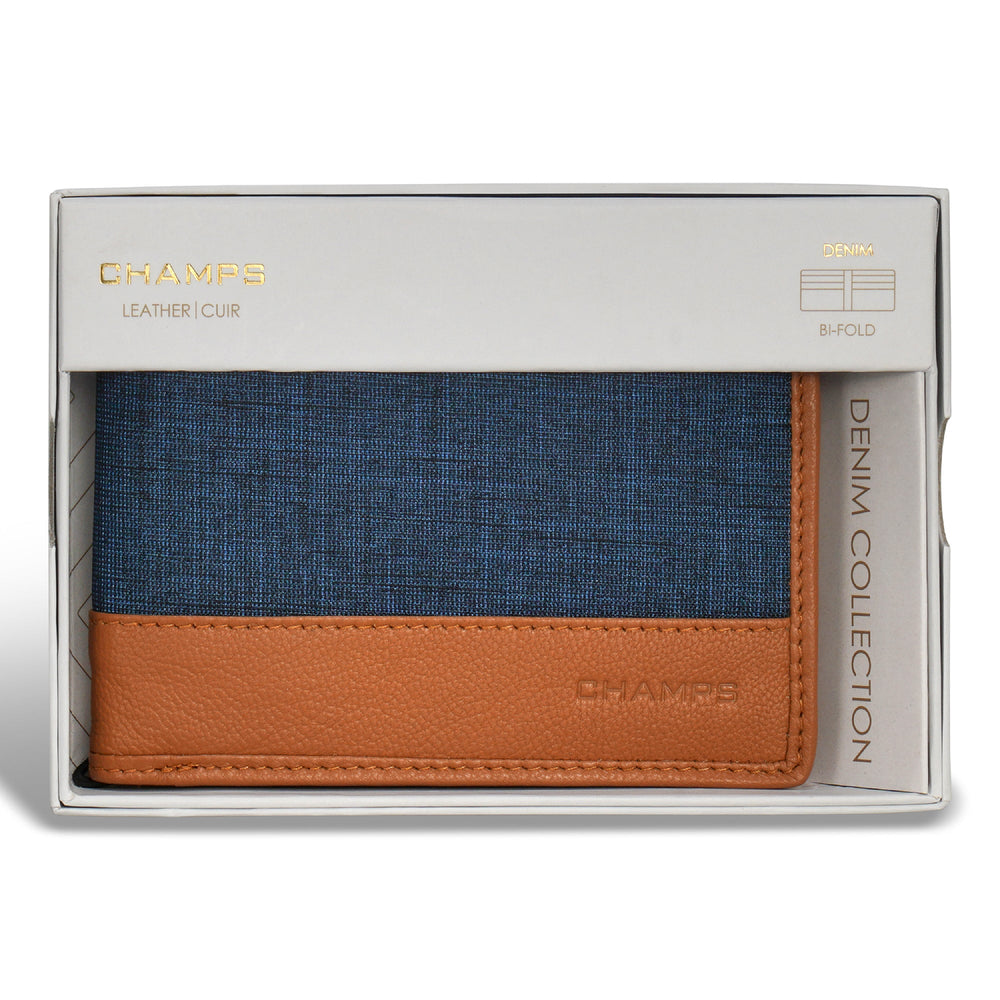 Denim / Leather Bi-Fold Wallet EX-STOCK Canada 
