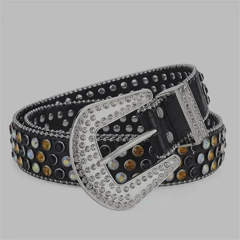 Men Women Alloy Belt Punk Rock Rivet Rhinestone - EX-STOCK Canada