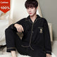 Men's Autumn And Winter Cotton Long-sleeved Trousers Thin Pajamas Loose Home Wear Suit Men  EX-STOCK CANADA
