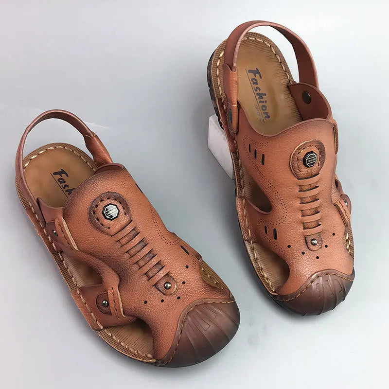 Men's Breathable Casual Genuine Leather Beach Shoes Oxford Sole Shoes