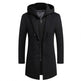 Men's Casual Woolen Coat Mid-length Detachable Hat Jacket EX-STOCK Canada 