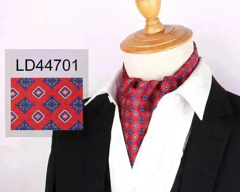 Men's Elegant Silk Scarf Floral Collar Mouth Napkin - EX-STOCK CANADA