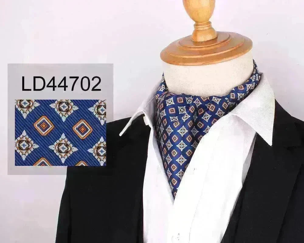 Men's Elegant Silk Scarf Floral Collar Mouth Napkin - EX-STOCK CANADA