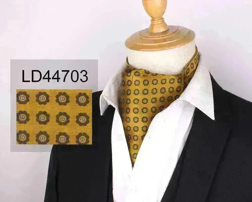 Men's Elegant Silk Scarf Floral Collar Mouth Napkin - EX-STOCK CANADA