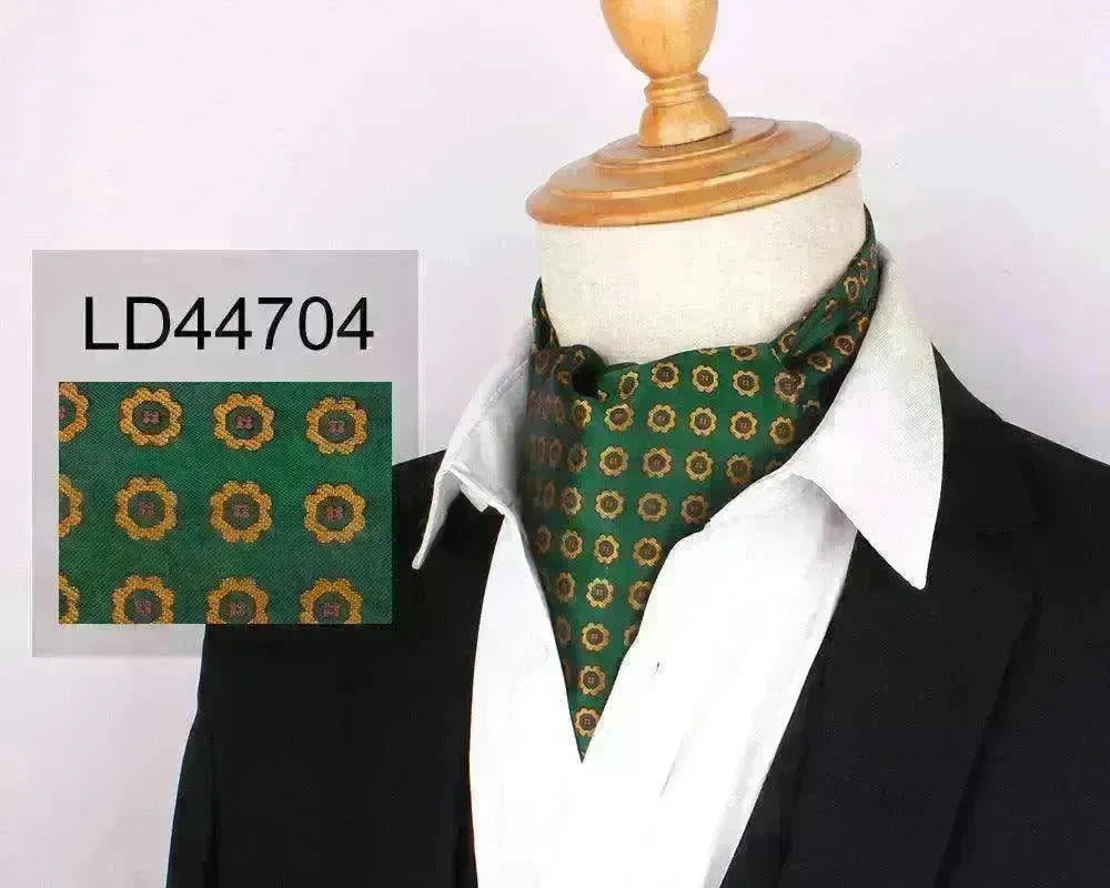 Men's Elegant Silk Scarf Floral Collar Mouth Napkin - EX-STOCK CANADA