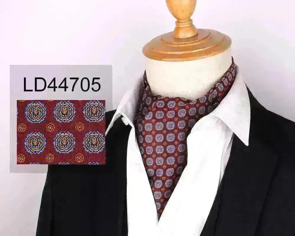 Men's Elegant Silk Scarf Floral Collar Mouth Napkin - EX-STOCK CANADA