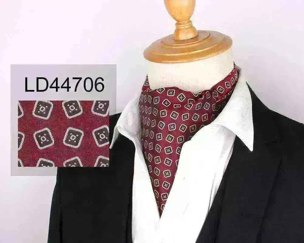 Men's Elegant Silk Scarf Floral Collar Mouth Napkin - EX-STOCK CANADA