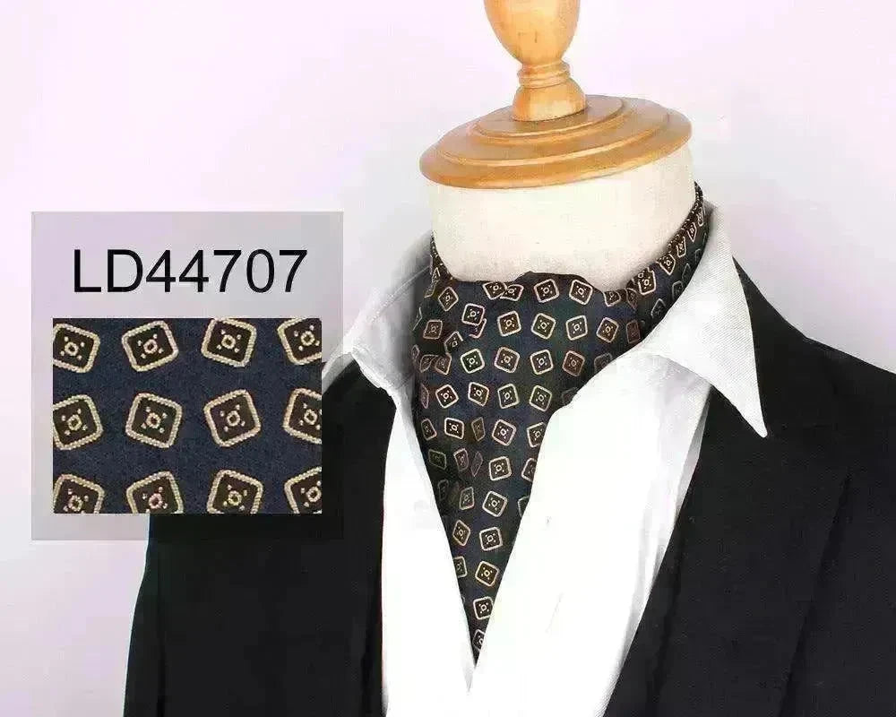 Men's Elegant Silk Scarf Floral Collar Mouth Napkin - EX-STOCK CANADA