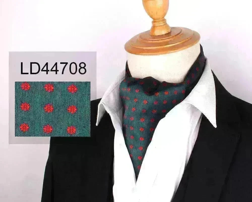 Men's Elegant Silk Scarf Floral Collar Mouth Napkin - EX-STOCK CANADA