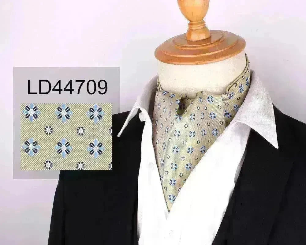 Men's Elegant Silk Scarf Floral Collar Mouth Napkin - EX-STOCK CANADA