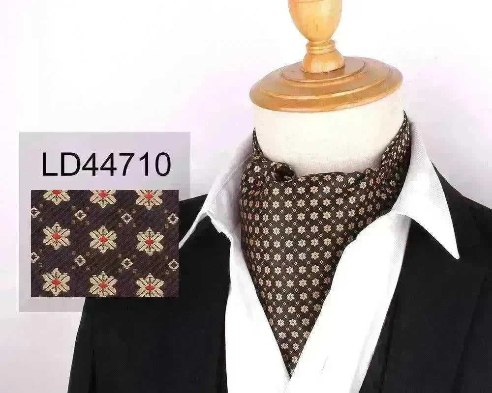 Men's Elegant Silk Scarf Floral Collar Mouth Napkin - EX-STOCK CANADA