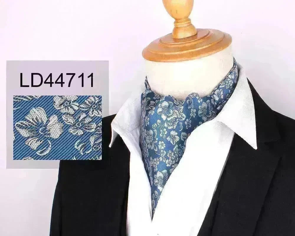 Men's Elegant Silk Scarf Floral Collar Mouth Napkin - EX-STOCK CANADA