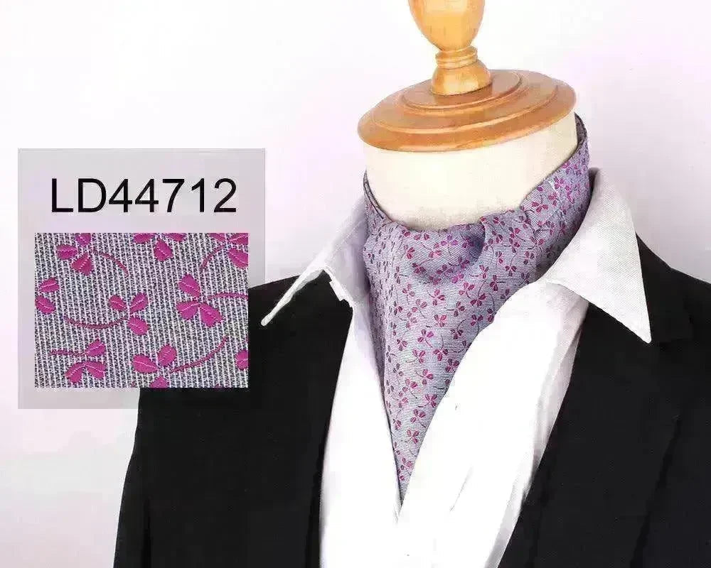Men's Elegant Silk Scarf Floral Collar Mouth Napkin - EX-STOCK CANADA