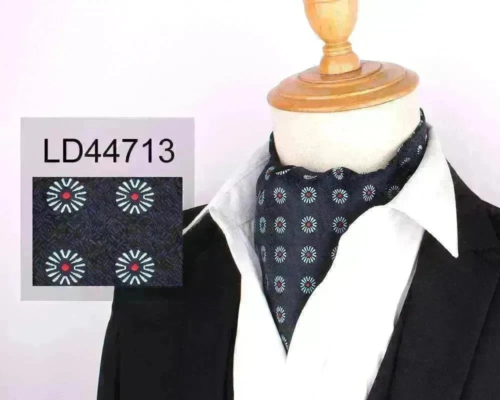 Men's Elegant Silk Scarf Floral Collar Mouth Napkin - EX-STOCK CANADA