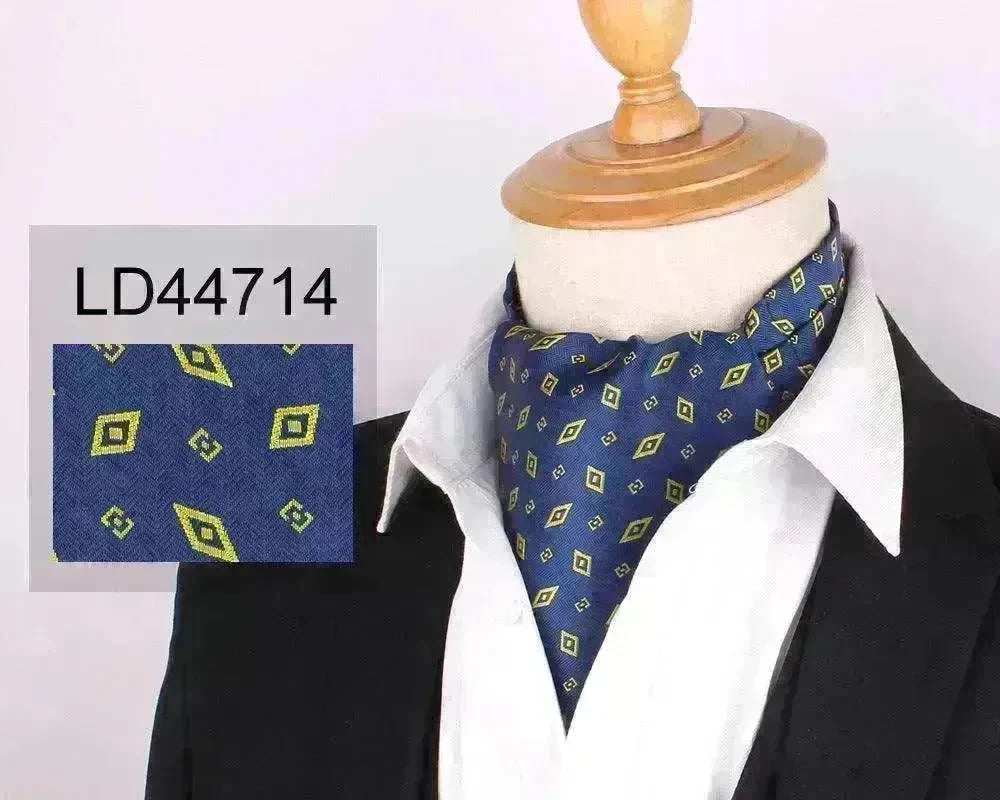Men's Elegant Silk Scarf Floral Collar Mouth Napkin - EX-STOCK CANADA