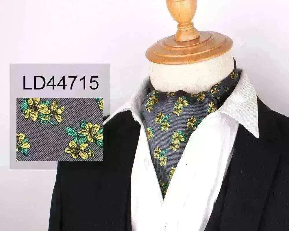 Men's Elegant Silk Scarf Floral Collar Mouth Napkin - EX-STOCK CANADA