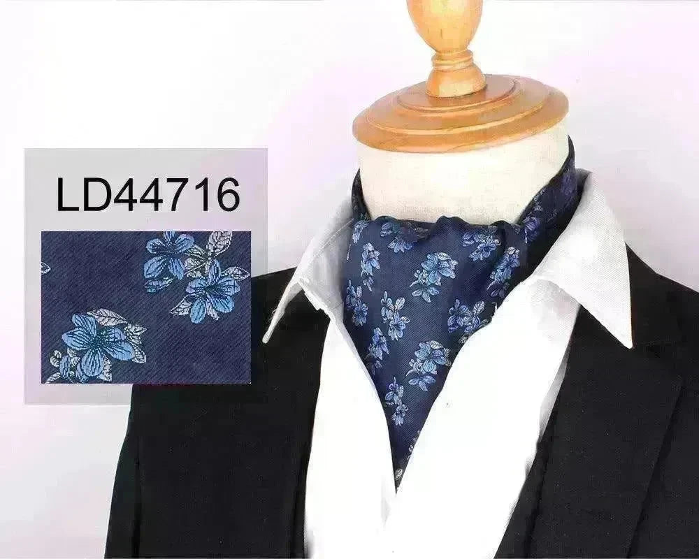 Men's Elegant Silk Scarf Floral Collar Mouth Napkin - EX-STOCK CANADA