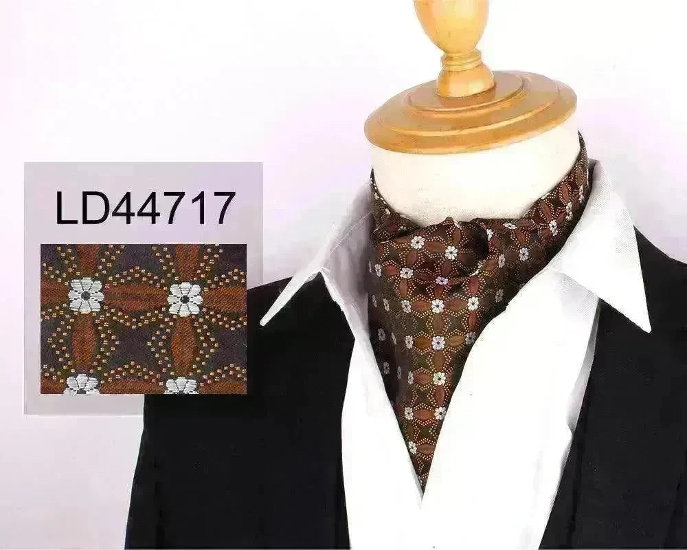 Men's Elegant Silk Scarf Floral Collar Mouth Napkin - EX-STOCK CANADA