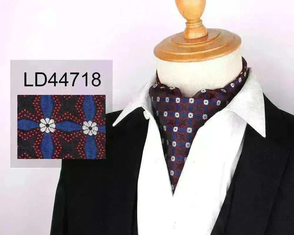 Men's Elegant Silk Scarf Floral Collar Mouth Napkin - EX-STOCK CANADA
