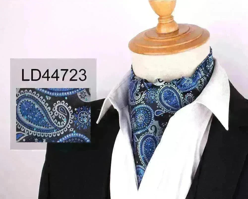 Men's Elegant Silk Scarf Floral Collar Mouth Napkin - EX-STOCK CANADA