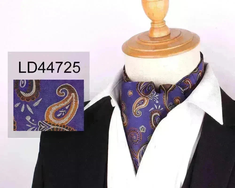 Men's Elegant Silk Scarf Floral Collar Mouth Napkin - EX-STOCK CANADA