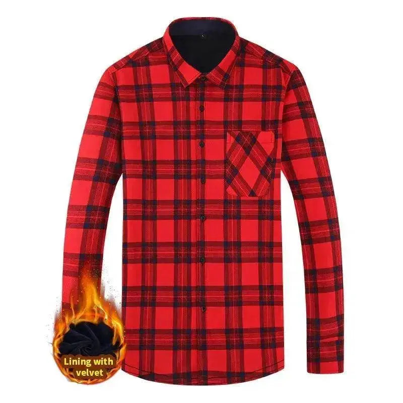 Men's Fashion Leisure Warm Plaid Shirt Coat - EX-STOCK Canada
