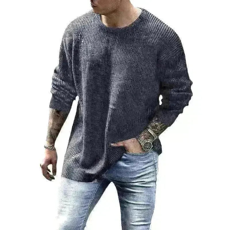 Men's Fashionable Knitted Pullover - EX-STOCK CANADA
