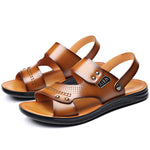 Men's Genuine Leather Wear-resisting Non-slip Breathable Slippers  EX-STOCK CANADA