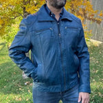 Men's Lamb Leather Jacket with Two Zipper Chest Pockets EX-STOCK Canada 