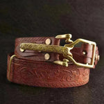Men's Leisure Leather Belt With Woven Pattern - EX-STOCK CANADA