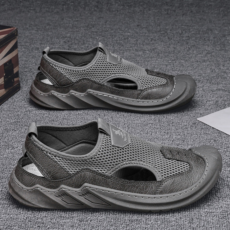 Men's Non-slip Wear-resistant Mesh Surface Hollowed Wading Sandals  EX-STOCK CANADA