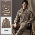 Men's Pajamas Plus Size Long Sleeve Warm Loungewear Suit  EX-STOCK CANADA