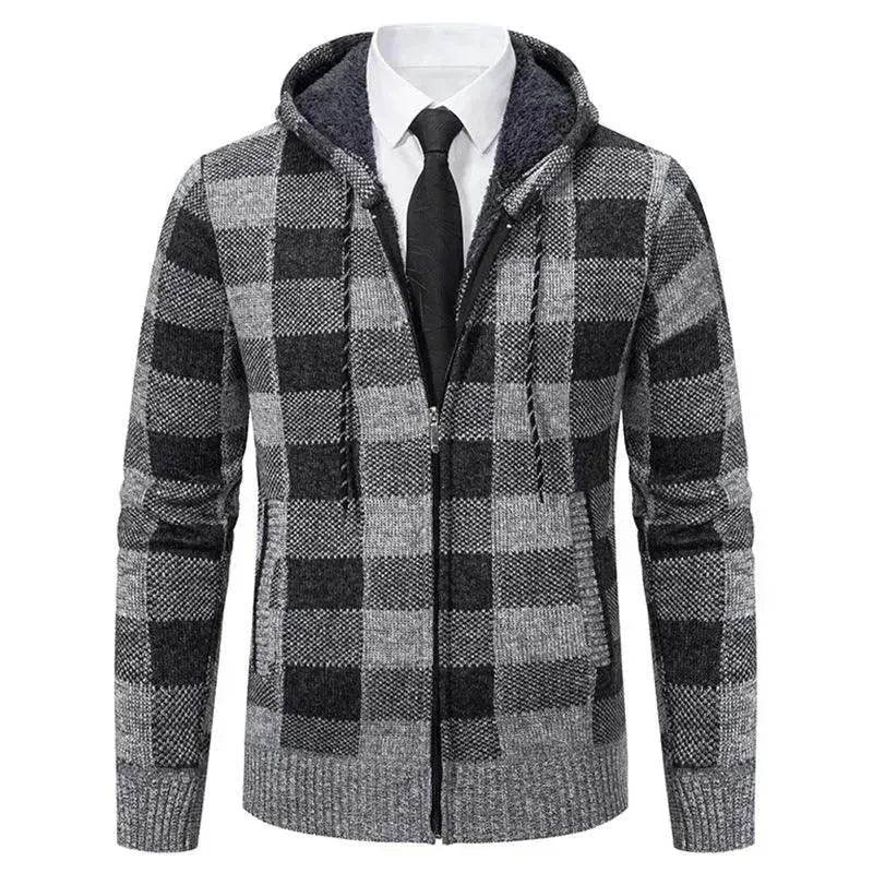 Men's Plaid Thickened Sweater Coat - EX-STOCK Canada