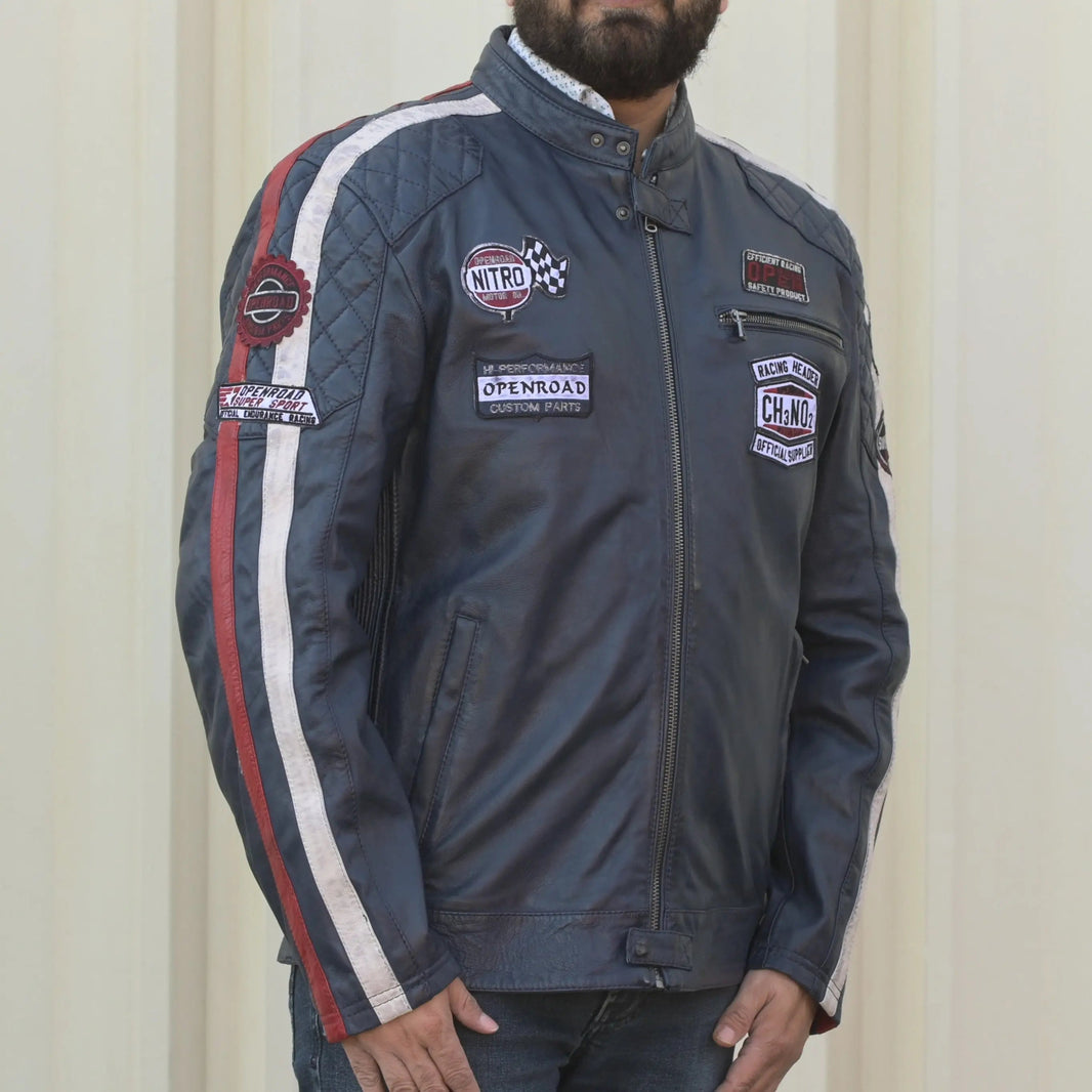Veste de course pour homme avec écussons et accents rayésEX-STOCK Canada 