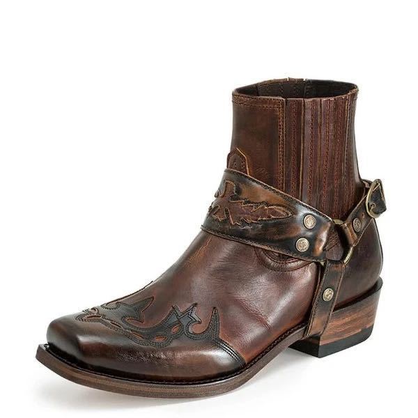 Men's Riding Boots With Low Heel Pointed Burnt Lace EX-STOCK Canada 