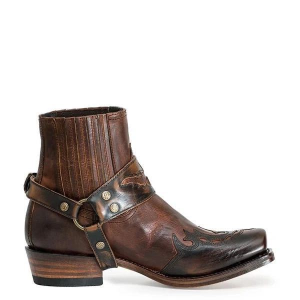 Men's Riding Boots With Low Heel Pointed Burnt Lace EX-STOCK Canada 