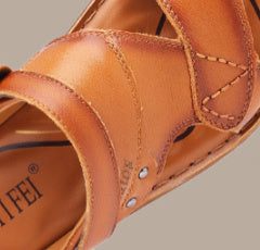 Men's Sandals Beach Shoes Top Layer Cattlehide Leather Fashion  EX-STOCK CANADA