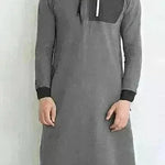 Men's Simple Solid Arabian Pullover Robe - EX-STOCK CANADA