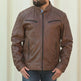 Herren-Lederjacke mit DruckknopfleisteEX-STOCK Canada 