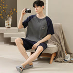 Men's Soft Short Sleeve 2 Casual Plus Size Pajamas Suit  EX-STOCK CANADA