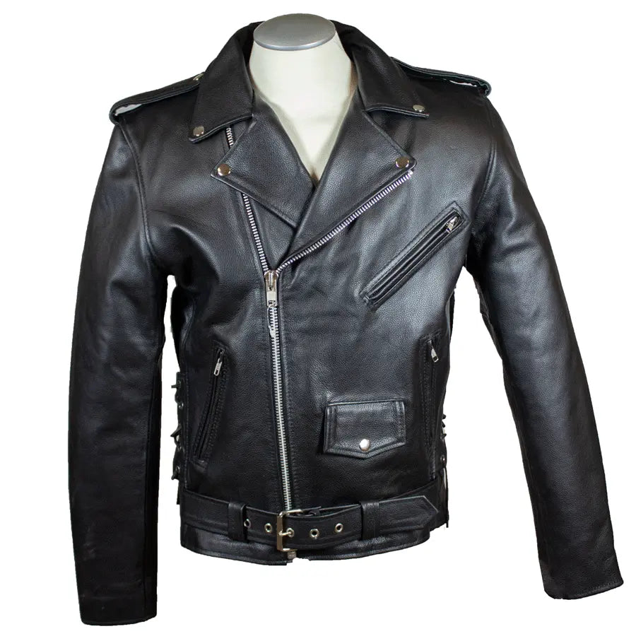 Men's Tall Classic Side Lace Leather Motorcycle Jacket EX-STOCK Canada 