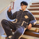 Men's Thickened Plush Coral Velvet Pajamas  EX-STOCK CANADA