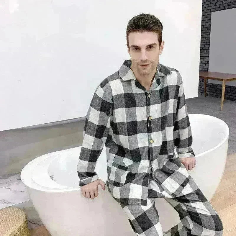 Men's Warm Cloth Flannel Pajama Suit - EX-STOCK CANADA