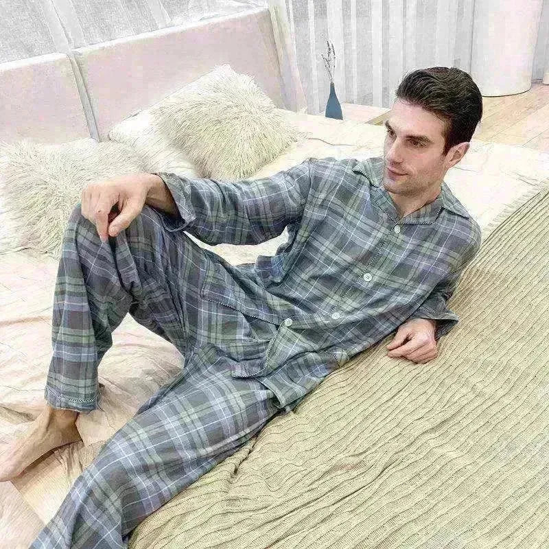 Men's Warm Cloth Flannel Pajama Suit - EX-STOCK CANADA