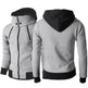 Men's Zip UP Hooded Jacket Fake Two Piece Sports Cardigan Casual Slim Sweatshirt Jacket - EX-STOCK Canada