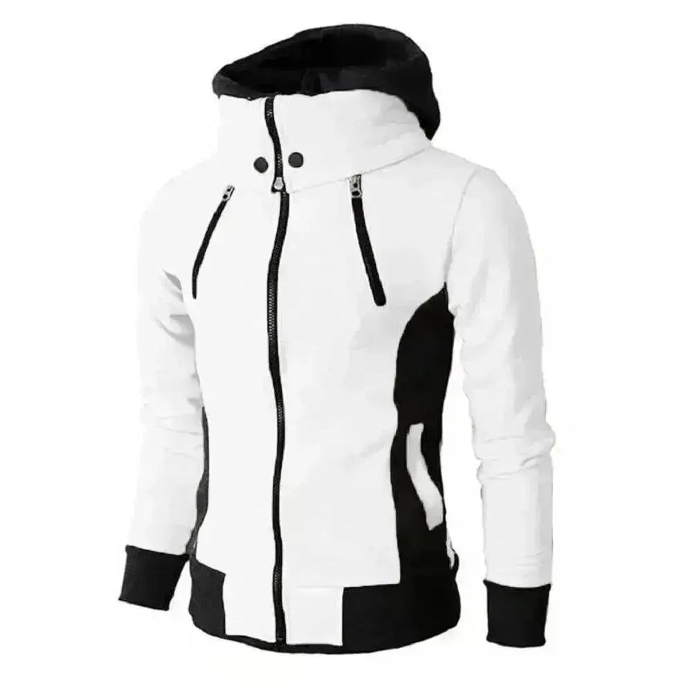 Men's Zip UP Hooded Jacket Fake Two Piece Sports Cardigan Casual Slim Sweatshirt Jacket - EX-STOCK Canada