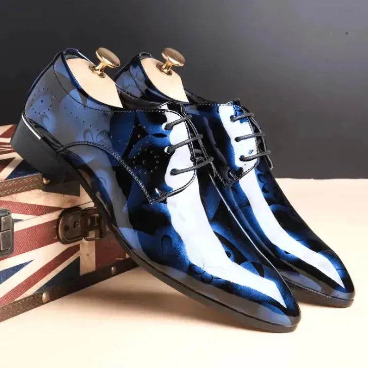 Men's shoes, large size, business casual shoes, men's shoes, bright leather, men's shoes, dress shoes - EX-STOCK Canada