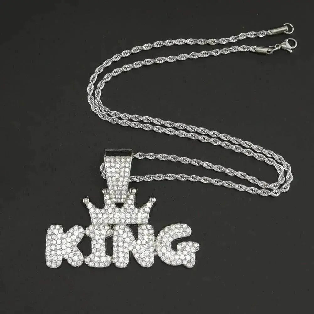 Mens Fashion Alloy Necklace With Diamond Pendant - EX-STOCK Canada